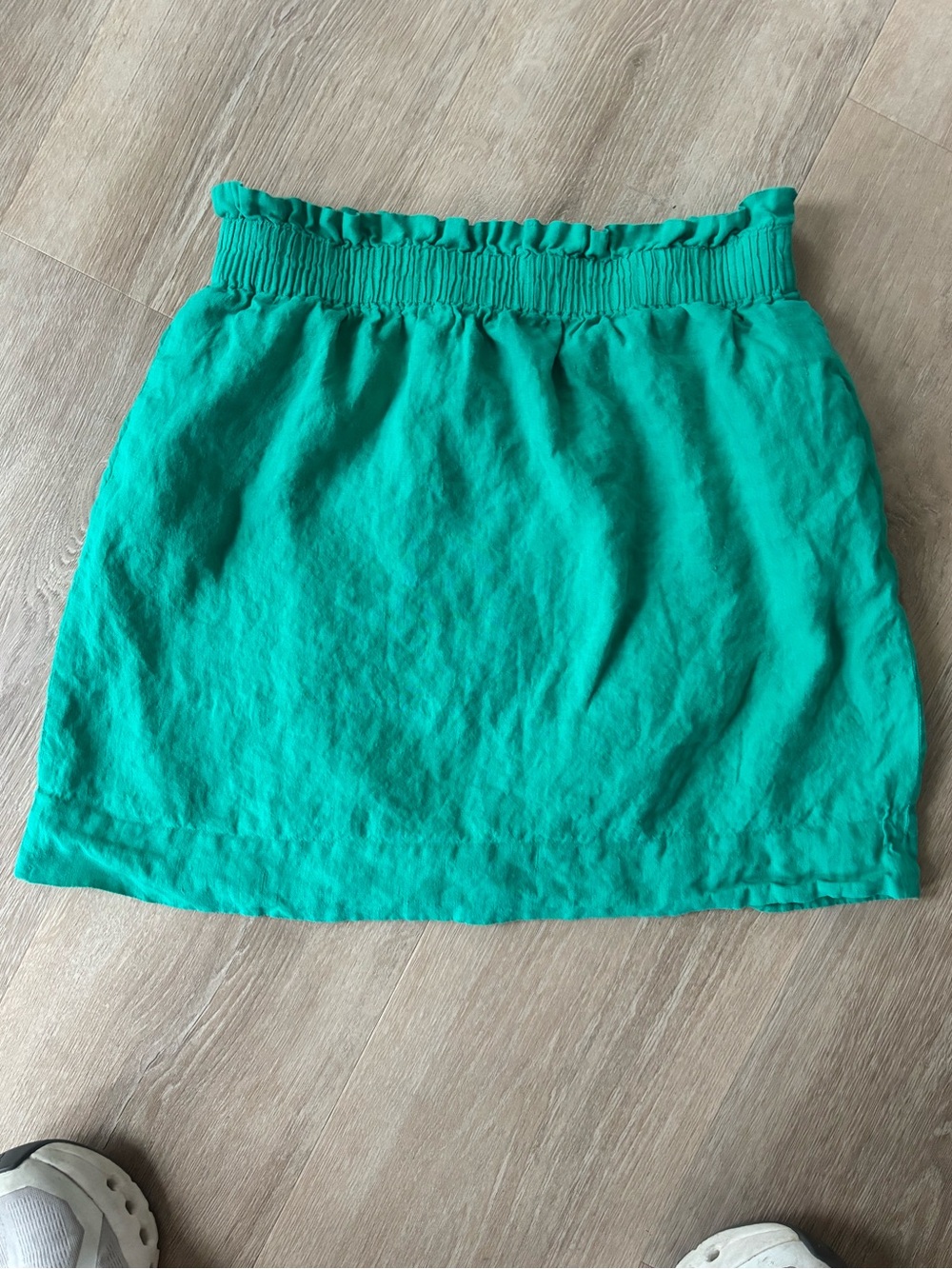 J. Crew Teal Elastic-Waist Mini Skirt